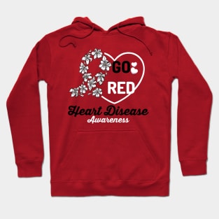 Go Red Heart Disease Awareness Cartoon Hoodie